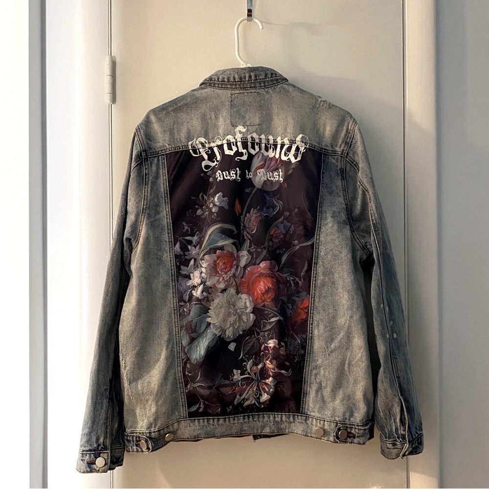 Profound Aesthetic - Still Life (Printed Floral Patch) Denim Jacket